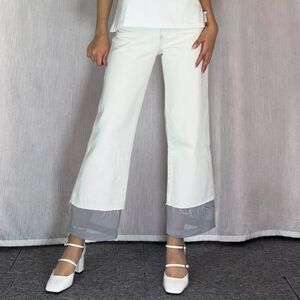 Zara Denim Raw Hem with Fabric Trim Ankle Cropped Jeans Size 4 Small NWT